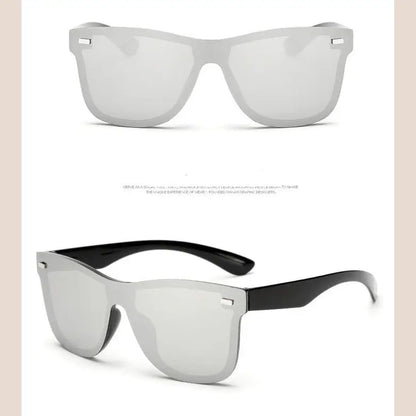 R&amp;z - Sunglasses with Integrated Reflective Mirror’ - White