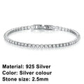 R&Z - tennis bracelet luxurious charm ladies’ jewelry, - 2.5mm Silver Color B / 16cm