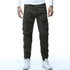 R&Z - Tethered Elastic Waist Casual Cargo Pants - Army Green / 29