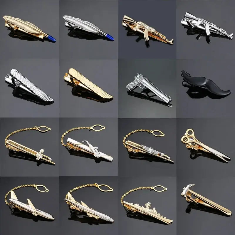 R&z - tie clips aircraft ships machine guns model clips business suits shirts accessories - Accessories