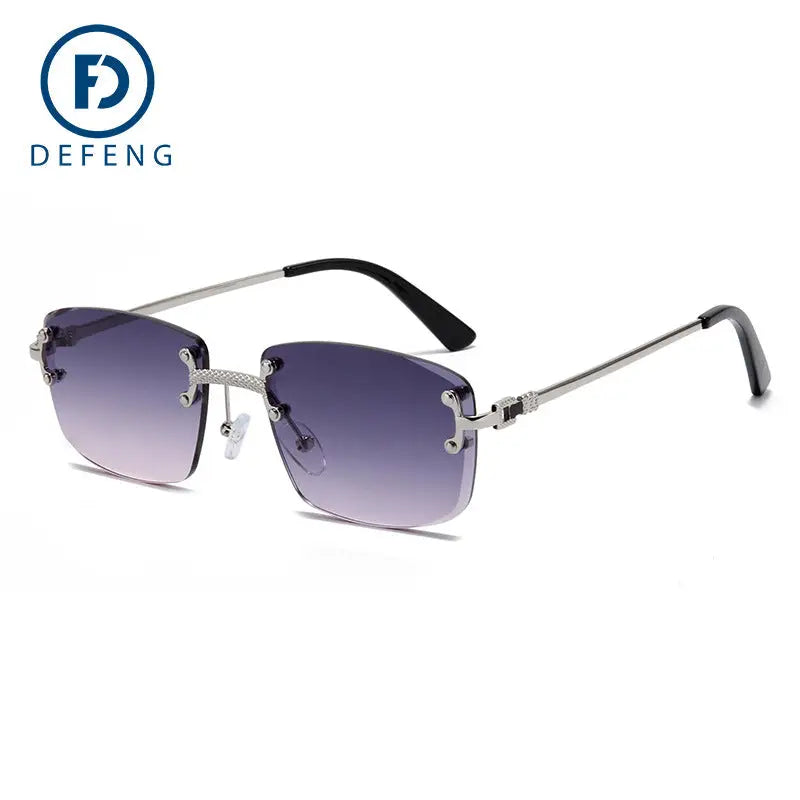 R&Z Trand - Rimless Gradient Sunglasses C1745 - C2 silver frame blue gray sheet