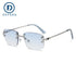 R&Z Trand - Rimless Gradient Sunglasses C1745 - C4 silver frame asymptotic Blue