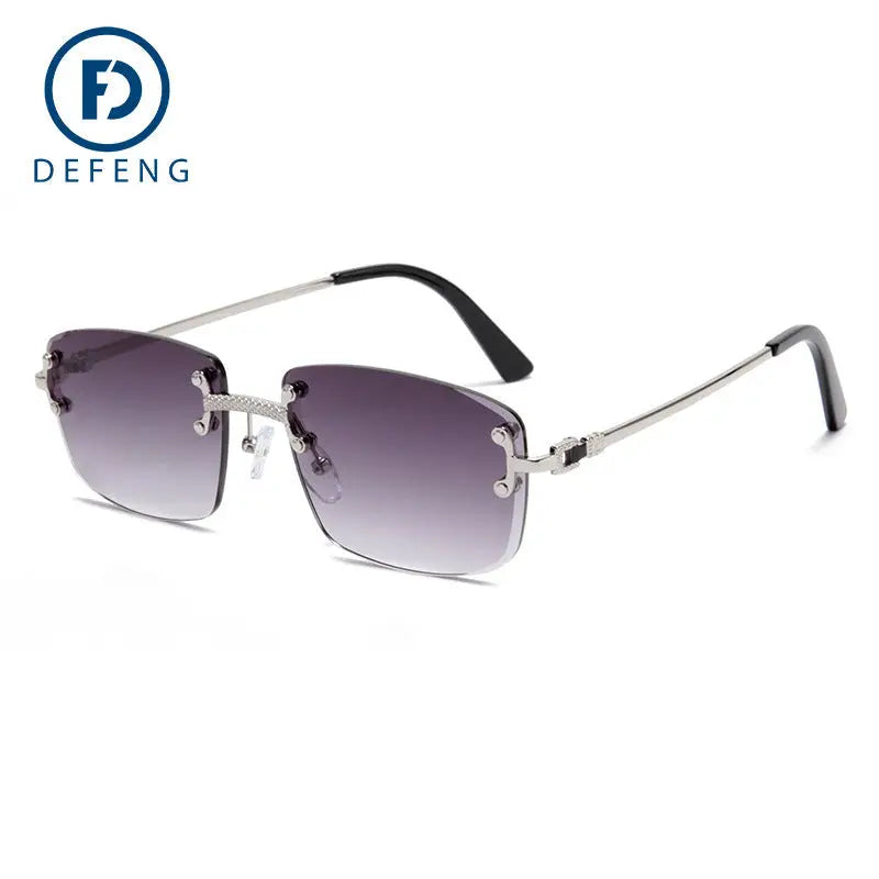 R&Z Trand - Rimless Gradient Sunglasses C1745 - c6 silver frame asymptotic Gray