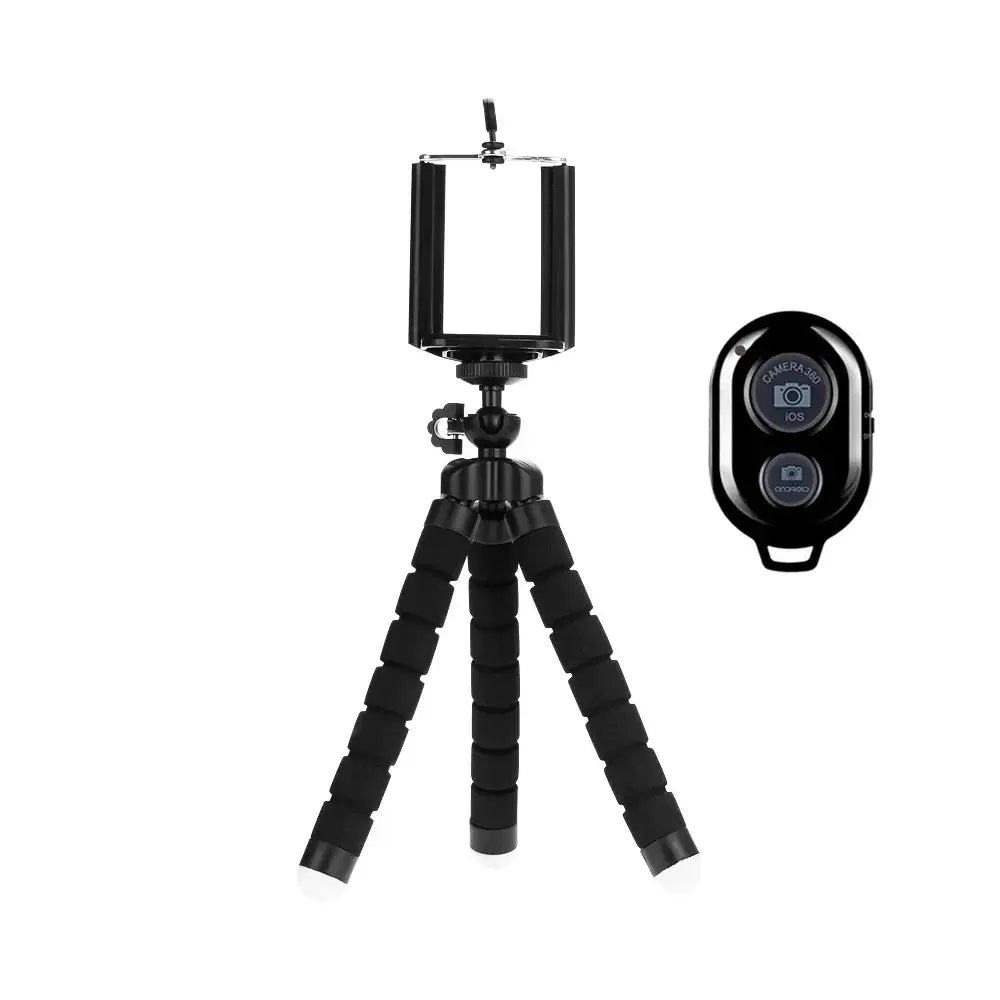R&z - Tripod For Phone Mobile Camera Holder Clip Smartphone M - Remote BlackT
