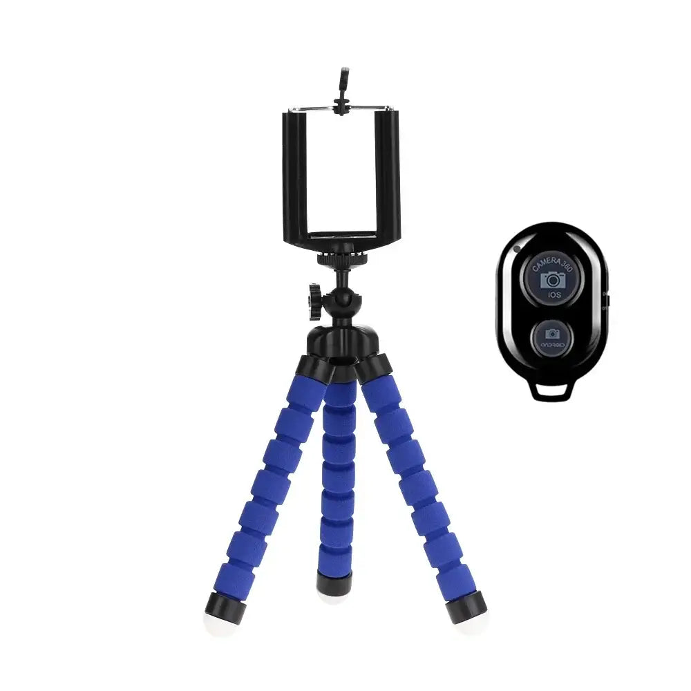 R&z - Tripod For Phone Mobile Camera Holder Clip Smartphone M - Remote BlueT