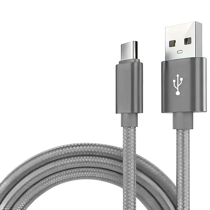 R&z - Type C Nylon Braided Data Cable Charger For Huawei Samsung Android - Grey / 1m