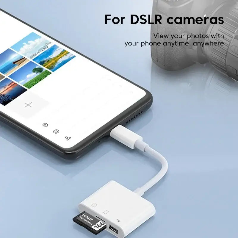 R&z - Type C Plug TF/SD Card Reader For Xiaomi Oneplus iPhone OPPO POCO Cell phone Accessories 3 in 1 USB C