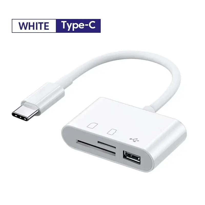 R&z - Type C Plug TF/SD Card Reader For Xiaomi Oneplus iPhone OPPO POCO Cell phone Accessories 3 in 1 USB C