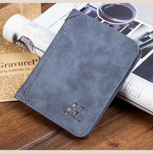 R&z - Wallet in Suede Leather - Blue
