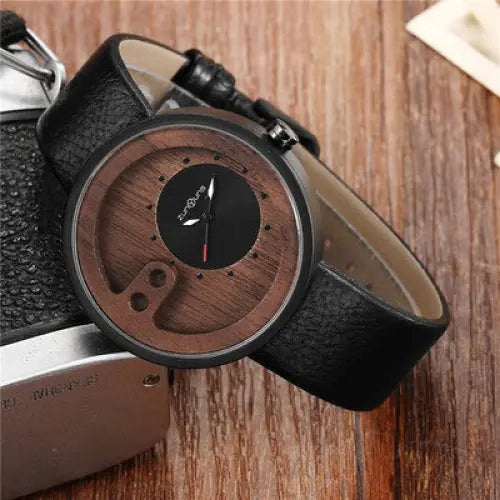 R&z - Watches - Creative Design - Black belt black disk - R&z Watches