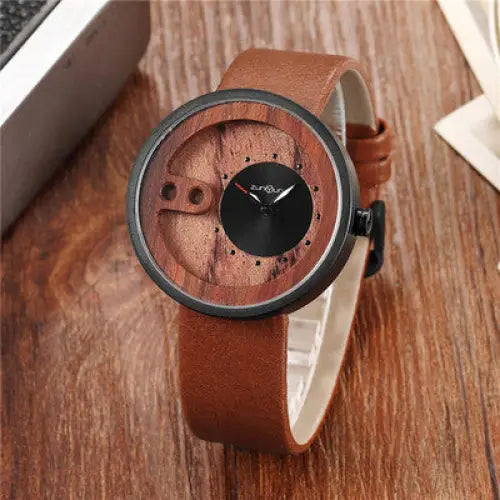 R&z - Watches - Creative Design - Dark BN with BK plate - R&z Watches