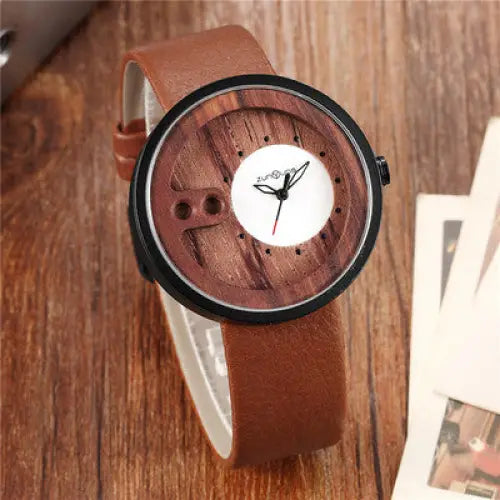 R&z - Watches - Creative Design - Dark brown white plate - R&z Watches