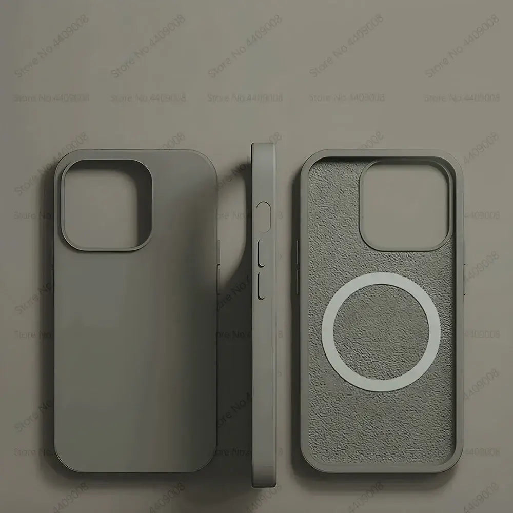 R&z - Wireless Charging Cases For iPhone 15 11 14 13 12 Pro Max Plus Liquid Silicone Magnetic Soft Cover Phone