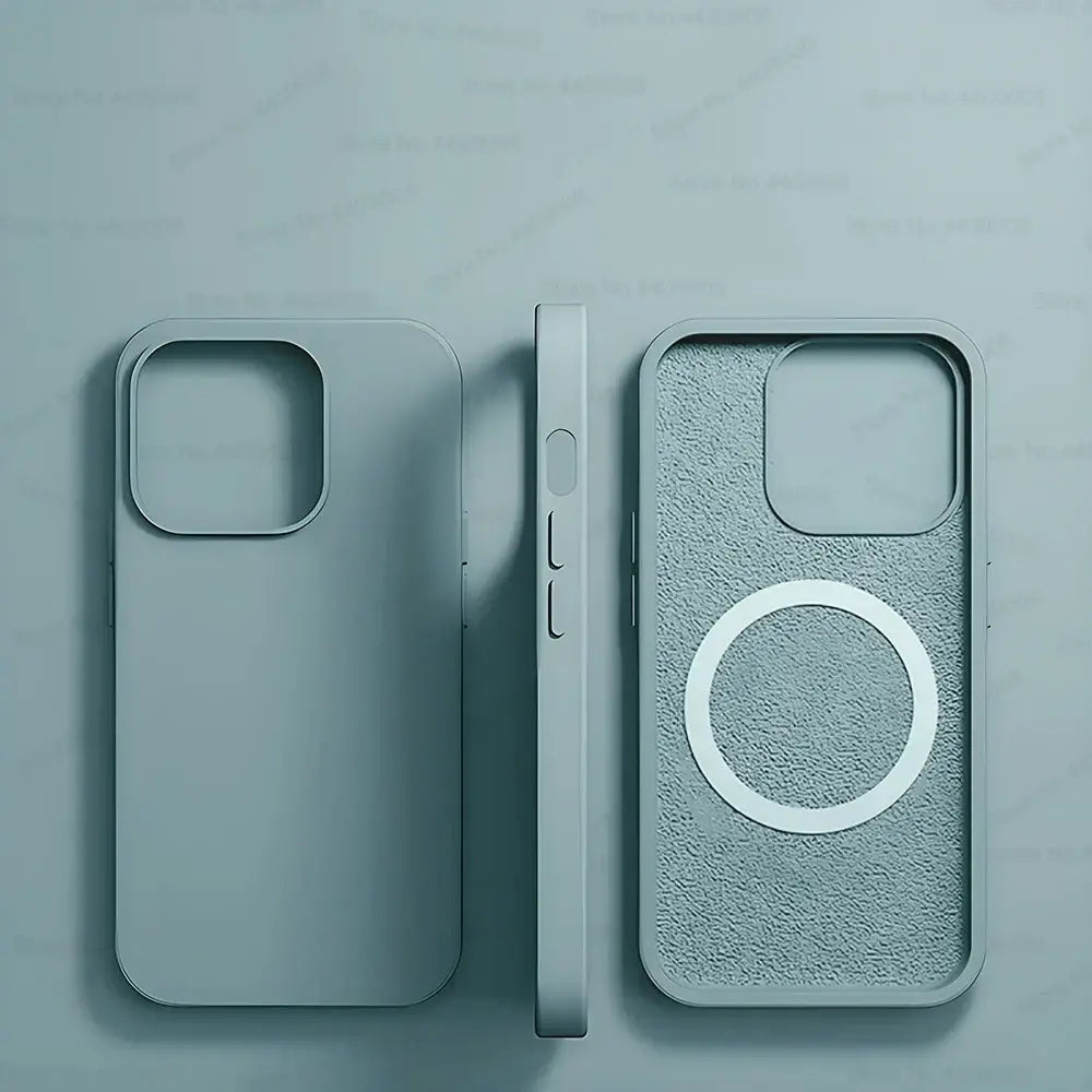 R&z - Wireless Charging Cases For iPhone 15 11 14 13 12 Pro Max Plus Liquid Silicone Magnetic Soft Cover Phone