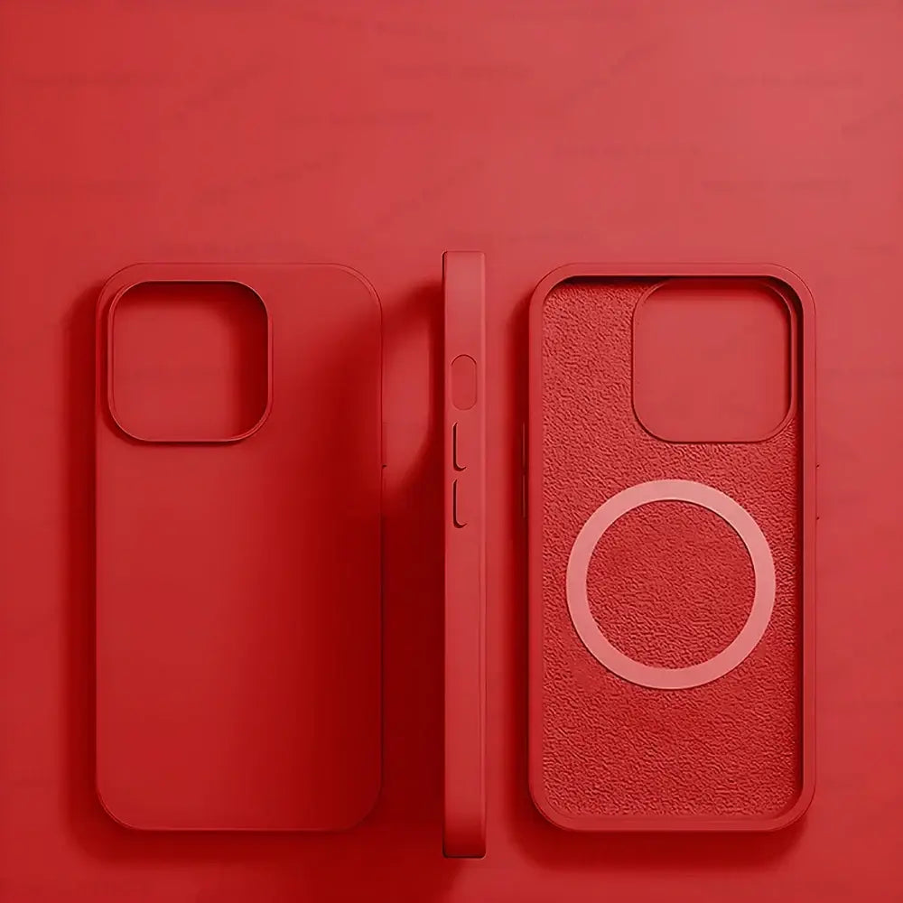 R&z - Wireless Charging Cases For iPhone 15 11 14 13 12 Pro Max Plus Liquid Silicone Magnetic Soft Cover Phone