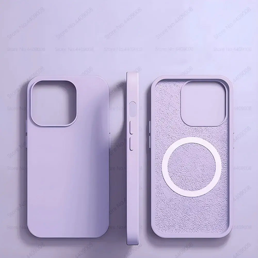 R&z - Wireless Charging Cases For iPhone 15 11 14 13 12 Pro Max Plus Liquid Silicone Magnetic Soft Cover Phone