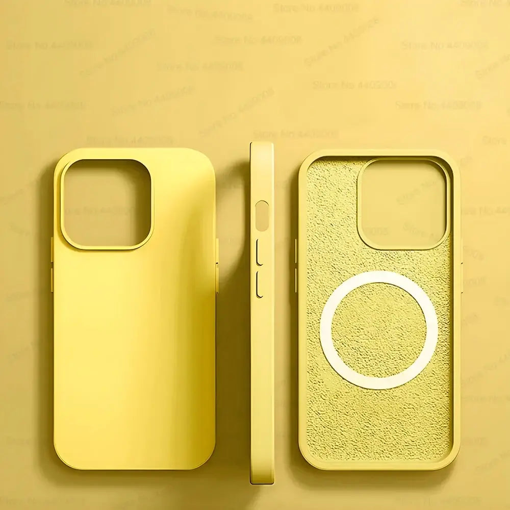 R&z - Wireless Charging Cases For iPhone 15 11 14 13 12 Pro Max Plus Liquid Silicone Magnetic Soft Cover Phone