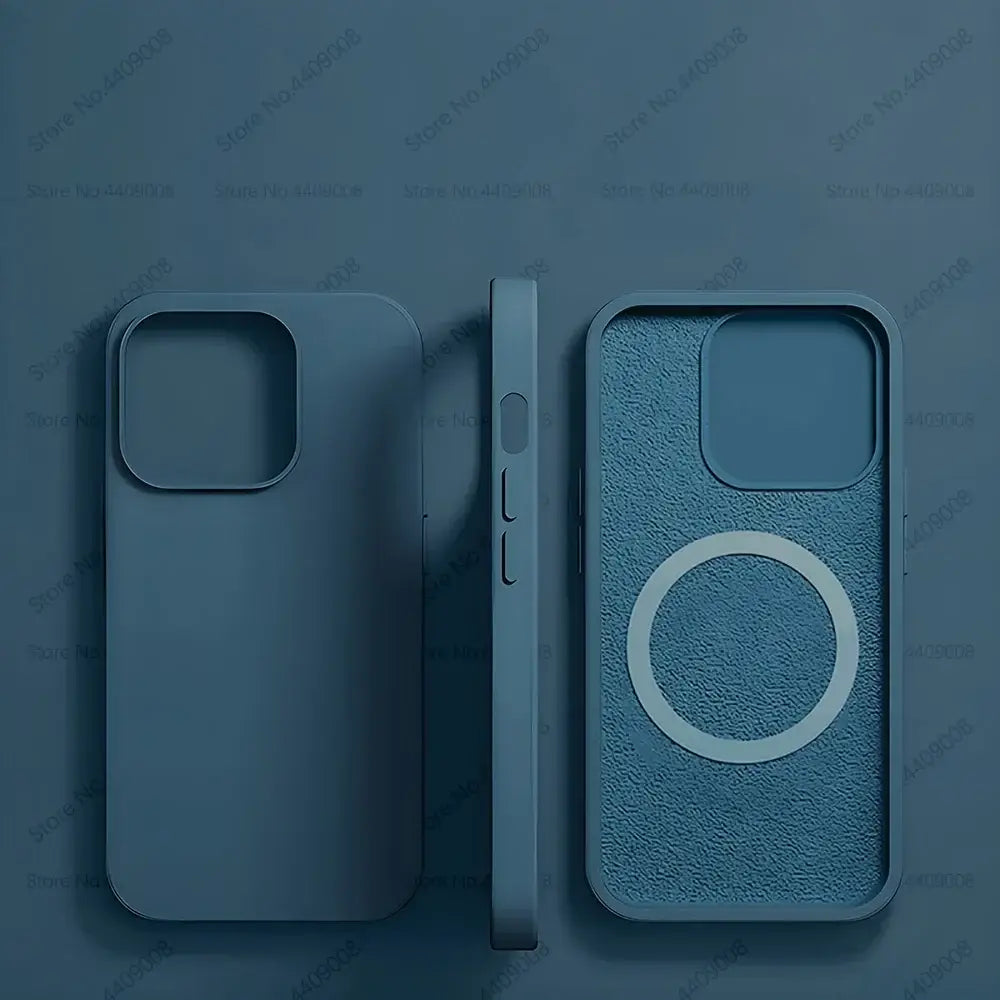 R&z - Wireless Charging Cases For iPhone 15 11 14 13 12 Pro Max Plus Liquid Silicone Magnetic Soft Cover Phone
