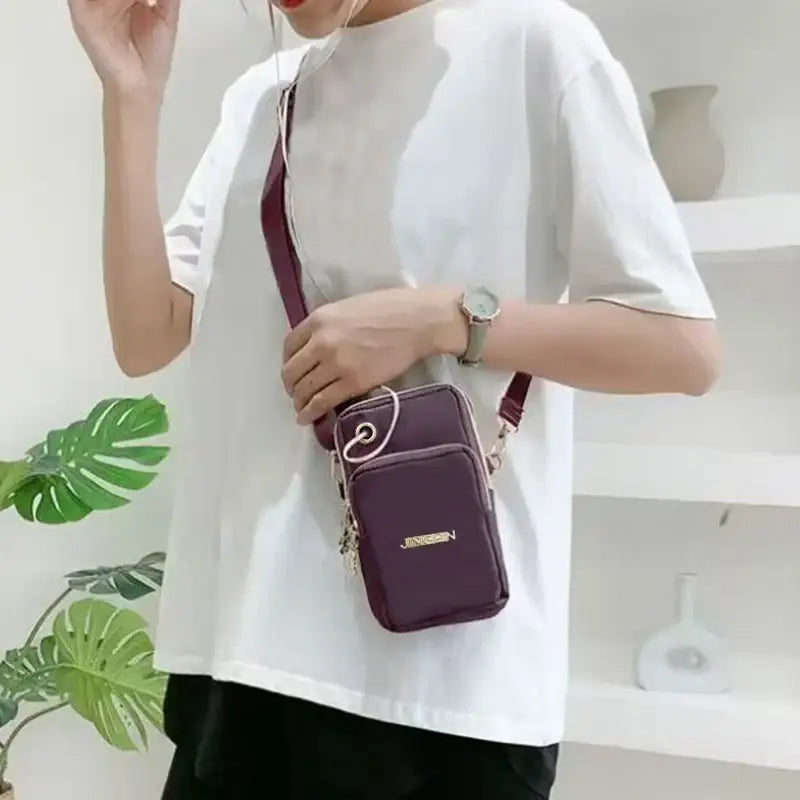 R&z - Women’s Crossbody Mini Bag Vertical Wrist Wallet Phone Pouch Random Draw Direction Fashionable and Practical
