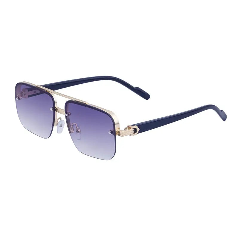 R&z - Women’s Square Fashion Sunglasses - C4 Gold Double Gray / 1508040mm