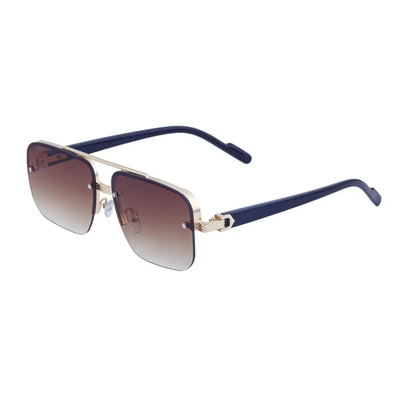 R&z - Women’s Square Fashion Sunglasses - C5 Gold Double Tea / 1508040mm