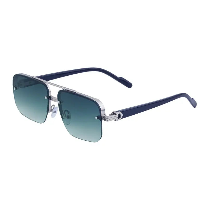 R&z - Women’s Square Fashion Sunglasses - C6 Silver Double Green / 1508040mm