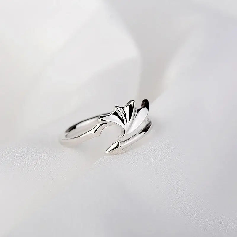 Retro Angel Demon Wings Open Ring for Women Couples Punk Gothic Adjustable Finger Jewelry Accessories Hip Hop Gifts