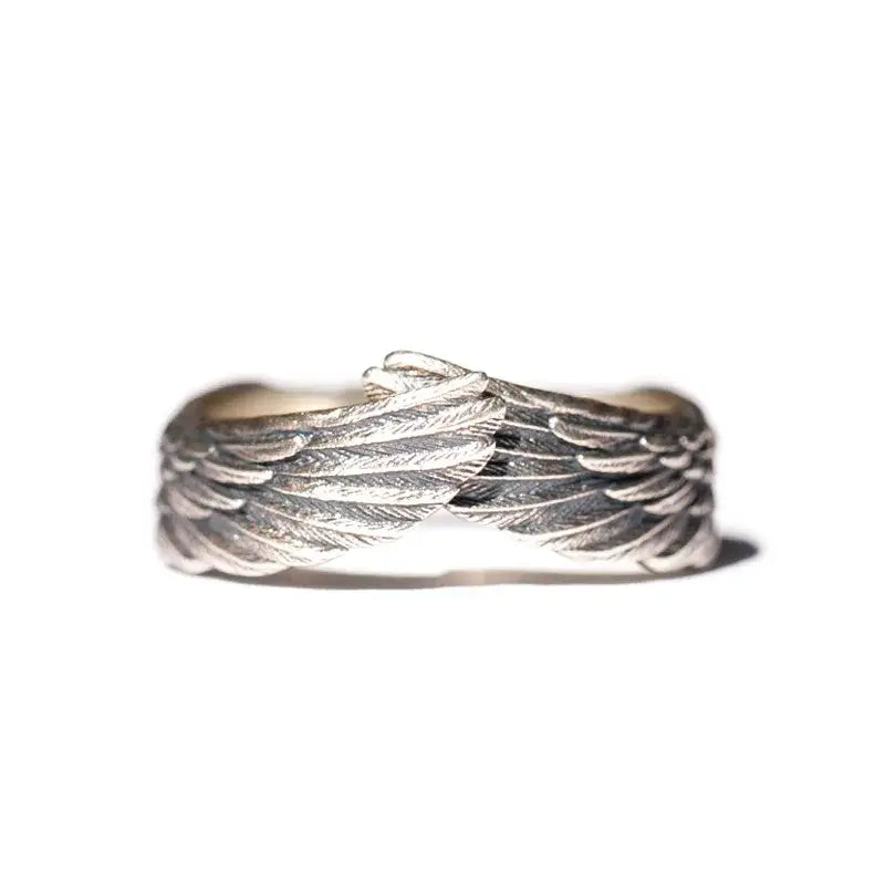 Retro Angel Demon Wings Open Ring for Women Couples Punk Gothic Adjustable Finger Jewelry Accessories Hip Hop Gifts