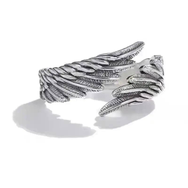Retro Angel Demon Wings Open Ring for Women Couples Punk Gothic Adjustable Finger Jewelry Accessories Hip Hop Gifts