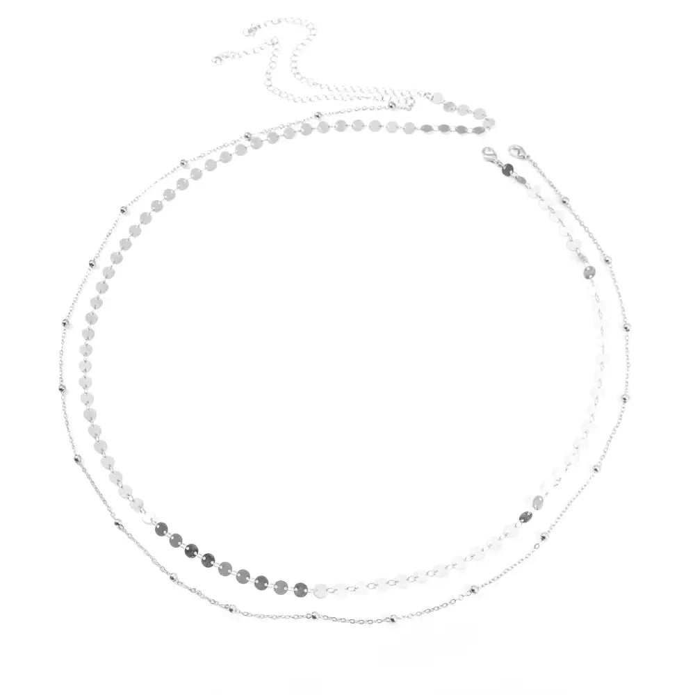 Retro Trendy Round Bead Cuban Double-deck Waist Chain for Women Charm Sexy Summer Beach Belly Body Jewelry Accessories