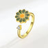 Rotatable Flower Ring for Women - Fashion Personality - Golden green / Adjustable opening