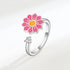 Rotatable Flower Ring for Women - Fashion Personality - Silver powder / Adjustable opening