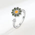 Rotatable Flower Ring for Women - Fashion Personality - Silvery green / Adjustable opening