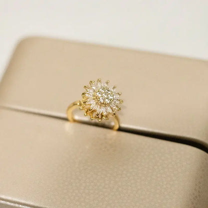 Rotating Sunflower Ring for Anxiety Relief (Women) - Womens Accessories