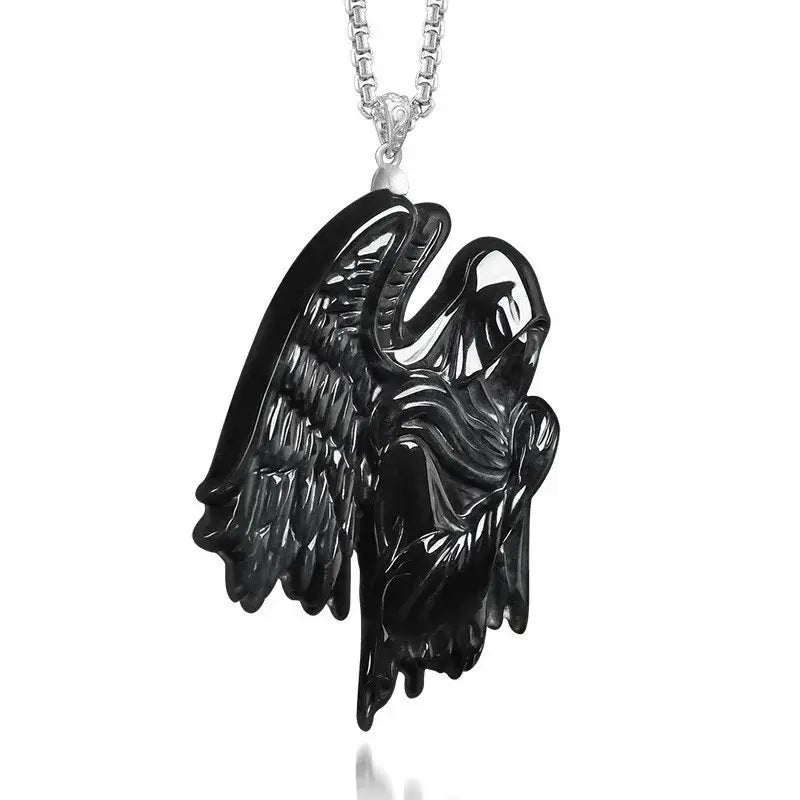 S925 Silver Natural Real Emerald Black Chicken Color Night Angel Pendant Necklace Jewelry Fashion Charm Certificate