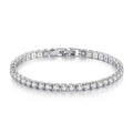 S925 Sterling Silver Bracelet Zirconia Tennis Ball Women Fashion Simple Engagement Wedding Charm Jewelry 4mm 16-20cm