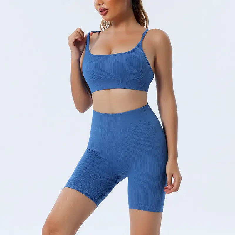 Seamless Yoga Set with Long Sleeve Top and Pants