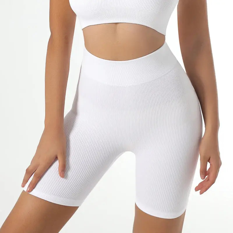 Seamless Yoga Set with Long Sleeve Top and Pants - Bleach-Medium Pants / L