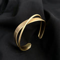 Simple Wave Cross Bracelet for Women’s Fashion - Gold Plated