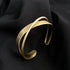 Simple Wave Cross Bracelet for Women’s Fashion - Gold Plated