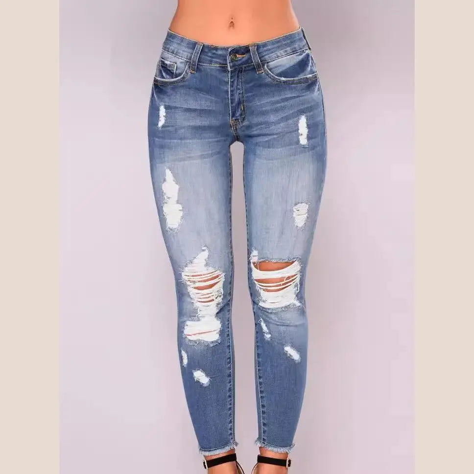 Skinny Jeans Ripped Jeans Stretch Denim Pants