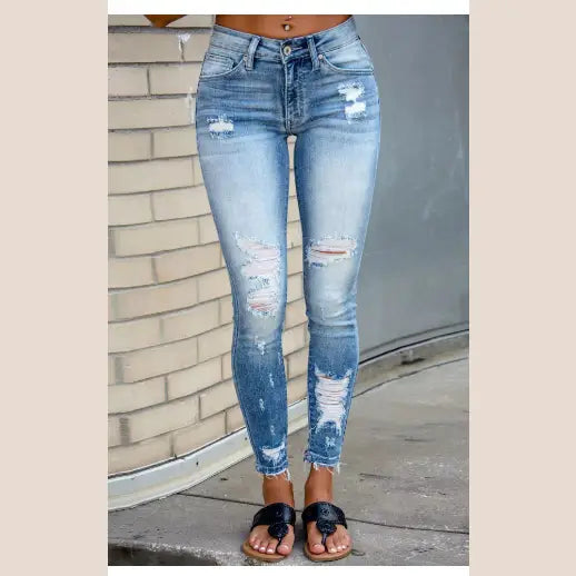 Skinny Jeans Ripped Jeans Stretch Denim Pants