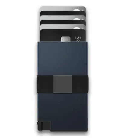 Slim Expandable Aluminum Card Wallet - Dark Blue