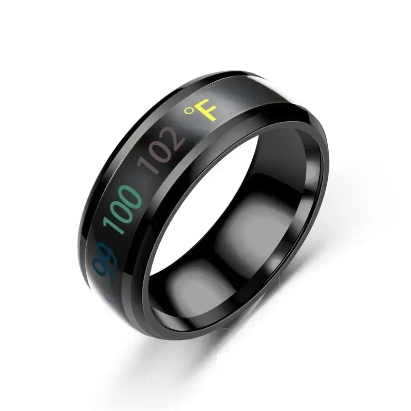 Smart Stainless Steel Multifunctional Ring for Couple Mood Feeling Intelligent Temperature Sensitive Rings Waterproof