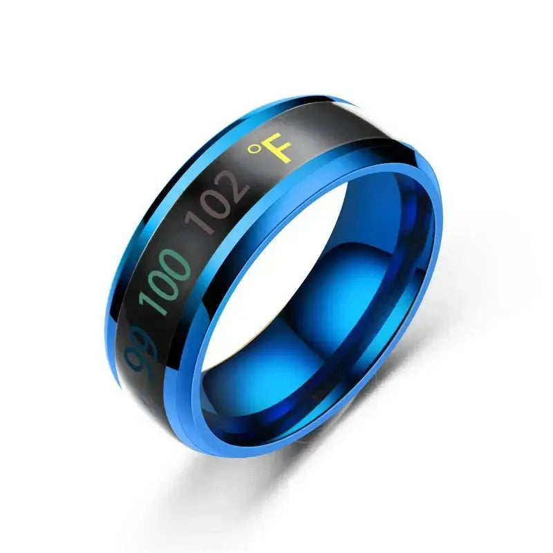 Smart Stainless Steel Multifunctional Ring for Couple Mood Feeling Intelligent Temperature Sensitive Rings Waterproof