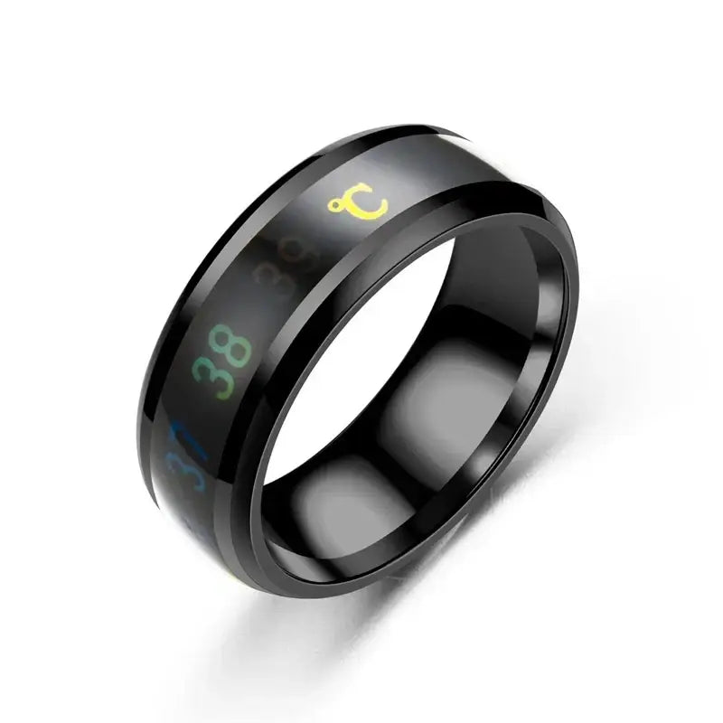 Smart Stainless Steel Multifunctional Ring for Couple Mood Feeling Intelligent Temperature Sensitive Rings Waterproof