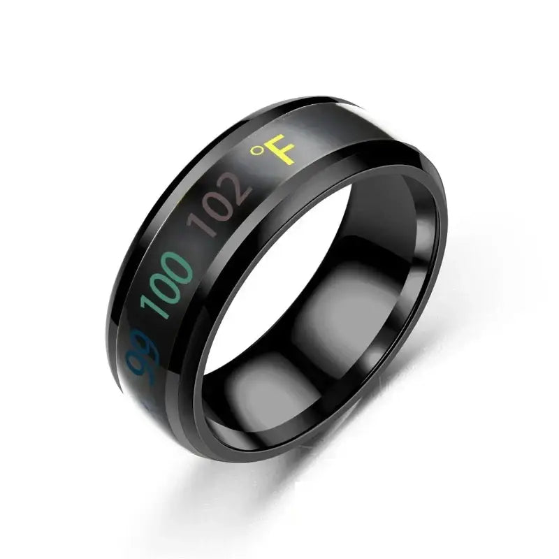 Smart Stainless Steel Multifunctional Ring for Couple Mood Feeling Intelligent Temperature Sensitive Rings Waterproof
