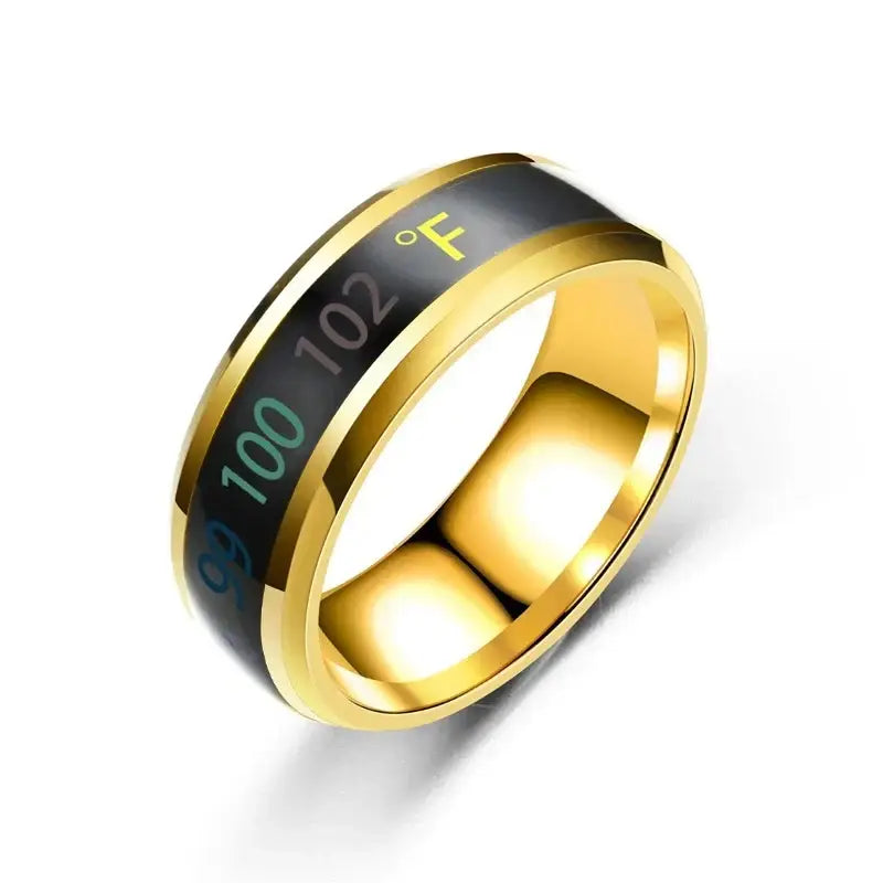 Smart Stainless Steel Multifunctional Ring for Couple Mood Feeling Intelligent Temperature Sensitive Rings Waterproof