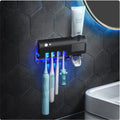 Smart Toothbrush Sterilizer Ultraviolet Sterilization Perforation-Free Wall-mounted Toothbrush Holder - Black