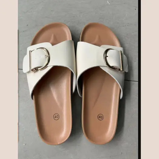 Sponge Cake Slipper Women - New Beige (39) / 41